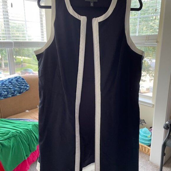 Limited Navy/White Sleeveless Front Zipper Dress Women’s 18W NWOT - Picture 3 of 13